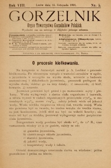Gorzelnik : organ Towarzystwa Gorzelników Polskich we Lwowie. R. 8, 1894, nr 5