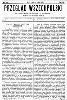 Przegląd Wszechpolski : dwutygodnik polityczny i społeczny. 1897, nr 14