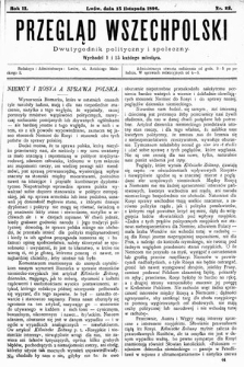 Przegląd Wszechpolski : dwutygodnik polityczny i społeczny. 1897, nr 22
