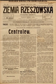 Ziemia Rzeszowska : czasopismo narodowe. 1930, nr 27