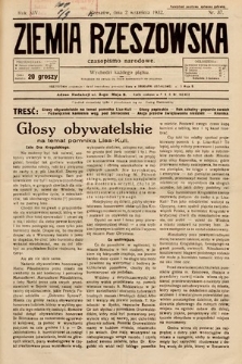 Ziemia Rzeszowska : czasopismo narodowe. 1932, nr 37
