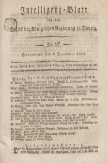 Intelligenz-Blatt für den Bezirk der Königlichen Regierung zu Danzig. 1824, No. 97 (4 December) + dod.