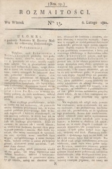 Rozmaitości : oddział literacki Gazety Lwowskiej. 1821, nr 15