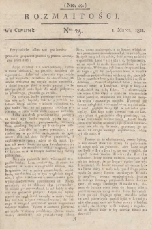 Rozmaitości : oddział literacki Gazety Lwowskiej. 1821, nr 25