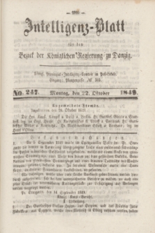 Intelligenz-Blatt für den Bezirk der Königlichen Regierung zu Danzig. 1849, No. 247 (22 Oktober)