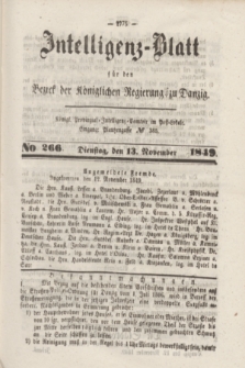 Intelligenz-Blatt für den Bezirk der Königlichen Regierung zu Danzig. 1849, No. 266 (13 November)