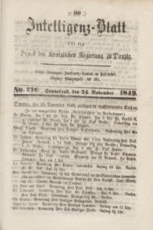 Intelligenz-Blatt für den Bezirk der Königlichen Regierung zu Danzig. 1849, No. 276 (24 November) + dod.