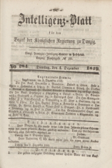 Intelligenz-Blatt für den Bezirk der Königlichen Regierung zu Danzig. 1849, No. 284 (4 Dezember)