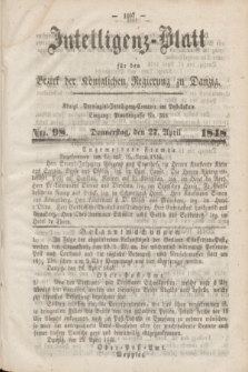 Intelligenz-Blatt für den Bezirk der Königlichen Regierung zu Danzig. 1848, No. 98 (27 April)