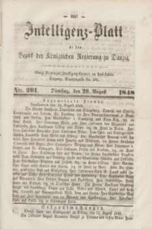Intelligenz-Blatt für den Bezirk der Königlichen Regierung zu Danzig. 1848, No. 201 (29 August)