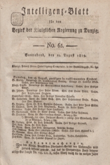 Intelligenz-Blatt für den Bezirk der Königlichen Regierung zu Danzig. 1819, No. 65 (14 August) + dod.