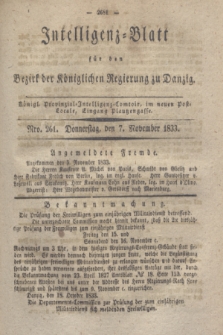 Intelligenz-Blatt für den Bezirk der Königlichen Regierung zu Danzig. 1833, Nro. 261 (7 November)