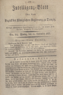Intelligenz-Blatt für den Bezirk der Königlichen Regierung zu Danzig. 1833, Nro. 264 (11 November) + dod.