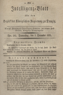 Intelligenz-Blatt für den Bezirk der Königlichen Regierung zu Danzig. 1833, Nro. 285 (5 December)