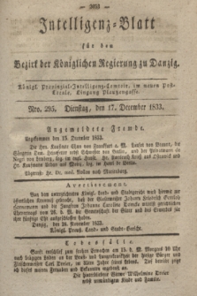 Intelligenz-Blatt für den Bezirk der Königlichen Regierung zu Danzig. 1833, Nro. 295 (17 December)