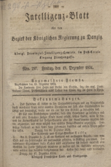 Intelligenz-Blatt für den Bezirk der Königlichen Regierung zu Danzig. 1834, Nro. 297 (19 Dezember)