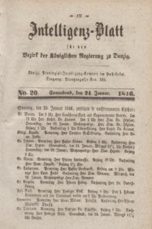 Intelligenz-Blatt für den Bezirk der Königlichen Regierung zu Danzig. 1846, No. 20 (24 Januar) + dod.
