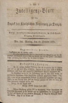 Intelligenz-Blatt für den Bezirk der Königlichen Regierung zu Danzig. 1835, Nro. 244 (19 October)