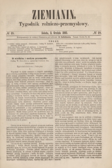Ziemianin : tygodnik rolniczo-przemysłowy. 1865, № 48 (2 grudnia)