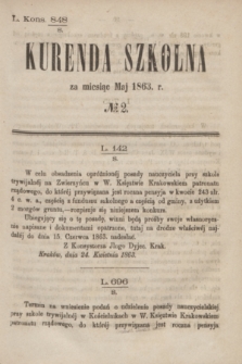 Kurenda Szkolna za miesiąc Maj 1863, № 2
