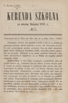 Kurenda Szkolna za miesiąc Sierpień 1863, № 5