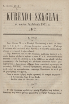 Kurenda Szkolna za miesiąc Październik 1863, № 7