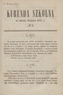 Kurenda Szkolna za miesiąc Grudzień 1863, № 9