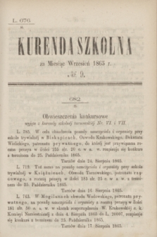 Kurenda Szkolna za Miesiąc Wrzesień 1865, № 9