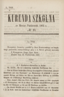 Kurenda Szkolna za Miesiąc Październik 1865, № 10