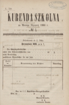 Kurenda Szkolna za Miesiąc Styczeń 1866, № 1
