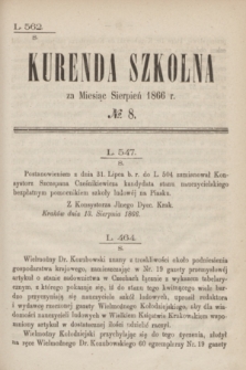 Kurenda Szkolna za Miesiąc Sierpień 1866, № 8