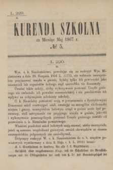 Kurenda Szkolna za Miesiąc Maj 1867, № 5