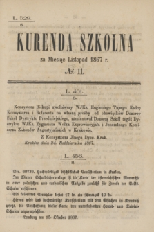 Kurenda Szkolna za Miesiąc Listopad 1867, № 11