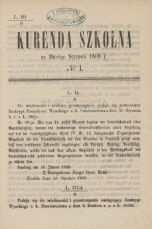 Kurenda Szkolna za Miesiąc Styczeń 1868, № 1
