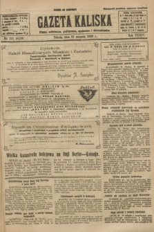 Gazeta Kaliska : pismo codzienne, polityczne, społeczne i ekonomiczne. R.34, nr 191 (21 sierpnia 1926) = nr 8419