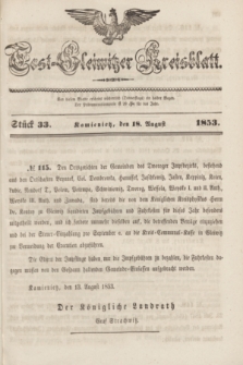 Tost-Gleiwitzer Kreisblatt. Jg.[11], Stück 33 (18 August 1853)