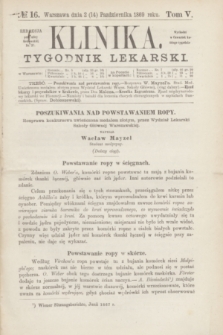 Klinika : tygodnik lekarski. [R.4], T.5, № 16 (14 października 1869)