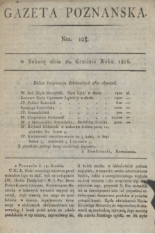 Gazeta Poznańska. 1806, Nro. 108 (20 grudnia) + dod.
