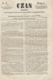 Czas : dziennik poświęcony polityce krajowej i zagranicznej oraz wiadomościom literackim, rolniczym i przemysłowym. [R.1], nr 7 (10 listopada 1848)