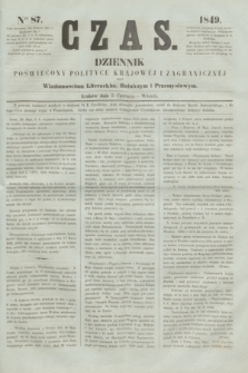 Czas : dziennik poświęcony polityce krajowéj i zagranicznéj oraz wiadomościom literackim, rolniczym i przemysłowym. [R.2], nr 87 (5 czerwca 1849)