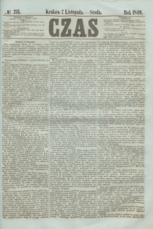 Czas. [R.2], № 211 (7 listopada 1849)