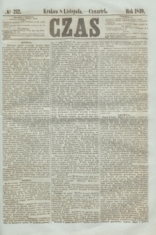 Czas. [R.2], № 212 (8 listopada 1849)
