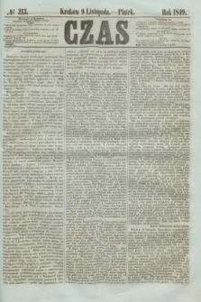Czas. [R.2], № 213 (9 listopada 1849)