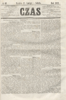 Czas. [R.5], № 42 (21 lutego 1852)