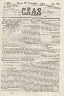 Czas. [R.5], № 249 (29 października 1852)