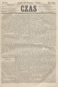 Czas. [R.8], № 215 (22 września 1855)