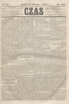 Czas. [R.8], № 218 (26 września 1855)