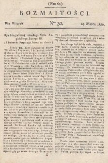 Rozmaitości : oddział literacki Gazety Lwowskiej. 1820, nr 30