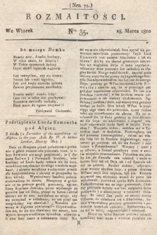 Rozmaitości : oddział literacki Gazety Lwowskiej. 1820, nr 35