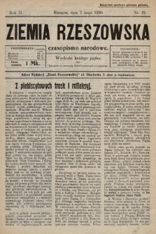Ziemia Rzeszowska : czasopismo narodowe. 1920, nr 19